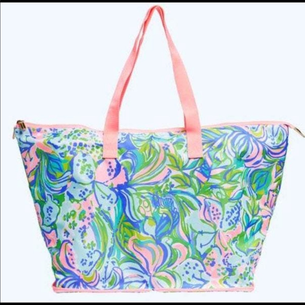 Lilly Pulitzer packable tote feline good